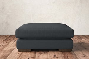 nkuku Guddu Large Dining Footstool | Make To Order | Recycled Cotton Mercury | No Colour