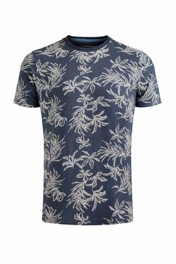 Weird Fish Howes Organic Cotton Printed T-Shirt Navy Size 4XL