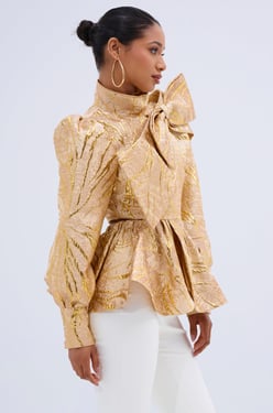 AKIRA Lana Golden Blouse | Size XL