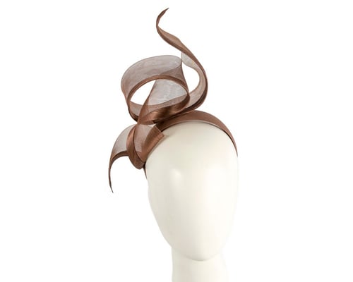Sculptured coffee racing fascinator by Fillies Collection