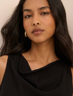Black Draped Sleeveless Top