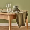 Elegance Ruffled Cotton Table Runner - Khaki