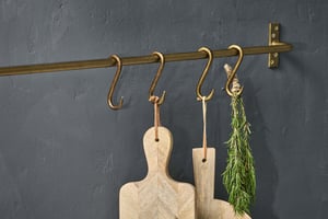nkuku Laila Iron S-Hooks Set Of 4 | Storage | Brass