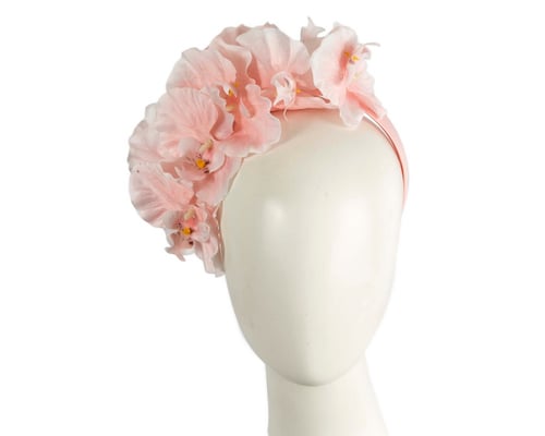 Bespoke pink orchid flower headband by Fillies Collection