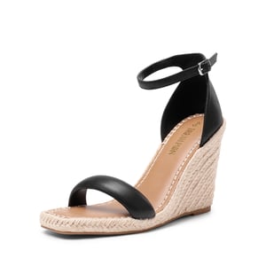 DREAM PAIRS Espadrilles Square Toe Wedge Sandals