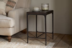 nkuku Sita Reclaimed Wood & Iron Side Table | Tables | One Size | Chocolate Brown