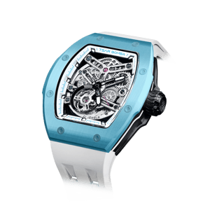 TSAR BOMBA Men's Automatic Watch | Light Blue | Skeleton Mechanical Wristwatch | Stainless Steel Case | 5ATM Waterproof Luxury Sports Watch | Atomic TB8218