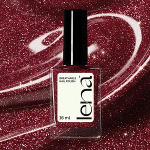 LENA Breathable & Water-Permeable Halal Nail Polish – Flash Effect – Gujrati Glitter F2