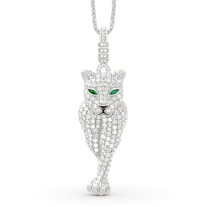 Jeulia Leopard Pendant Sterling Silver Necklace