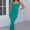 Cloudy Corners Midi Dress Green