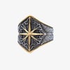 Star Engrave Steel Ring - Gold / 13