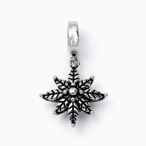 Jeulia Leaf Design Sterling Silver Charm