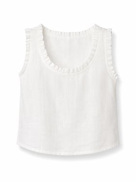 Quince Vest in Pearl Linen