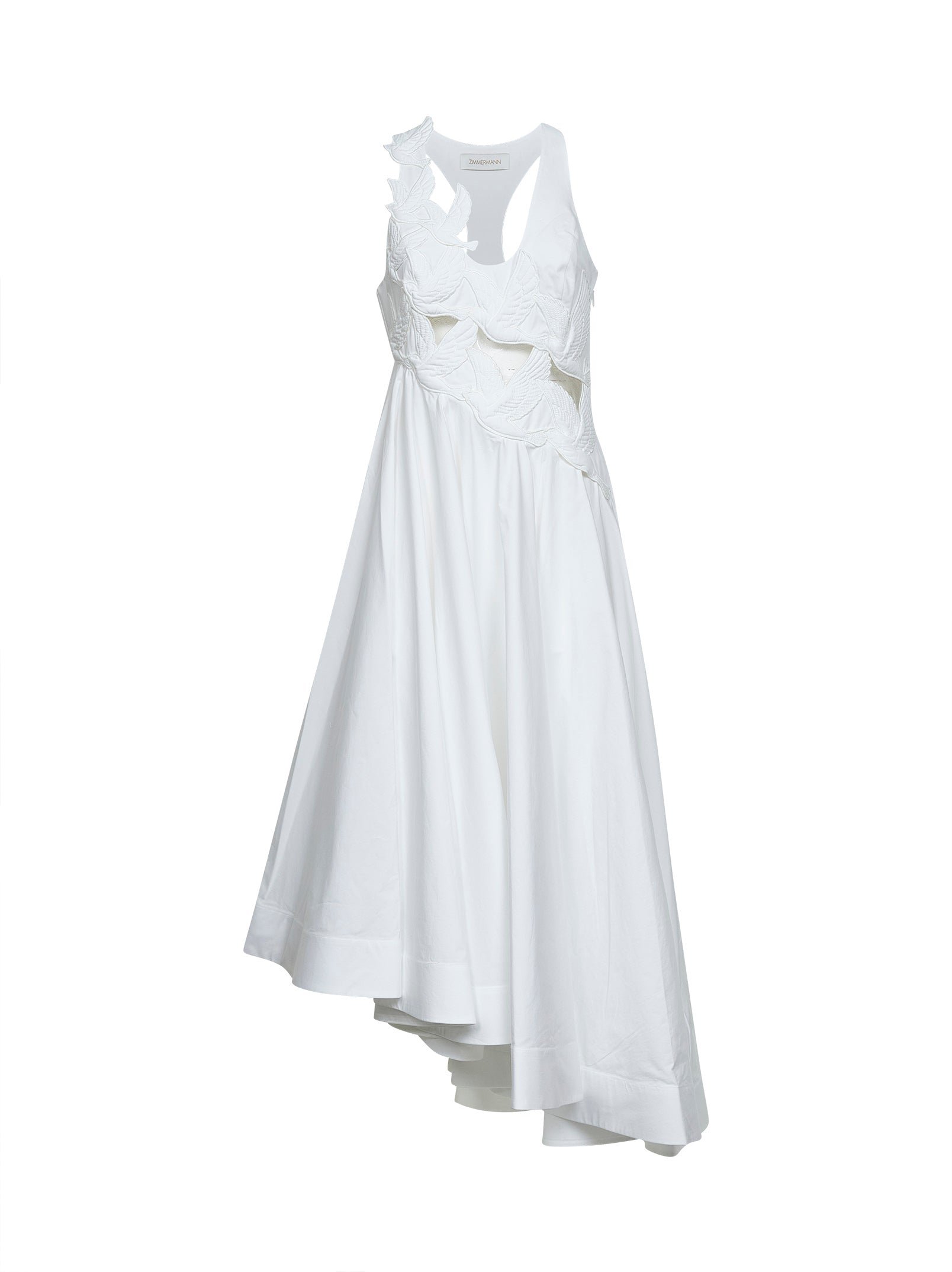 ZIMMERMANN | Ivory cotton Luna applique midi dress | Women | 3