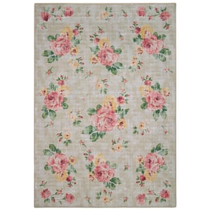 Vintage Rose Natural Eco-Washable Rug - 185x275cm