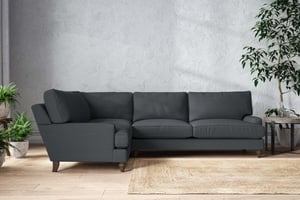nkuku Marri Left Hand Corner Sofa | Make To Order | Grand | Recycled Cotton Thunder