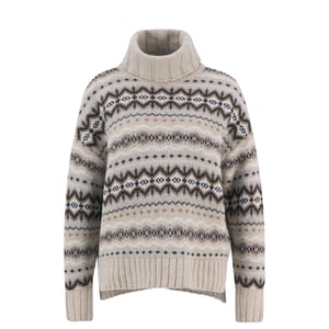 Barbour Womens Helen Fair Isle Roll-Neck Jumper Birch Multi