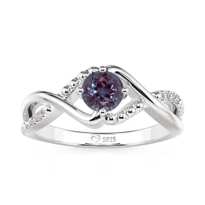 Jeulia Twist Infinity Alexandrite Engagement Ring