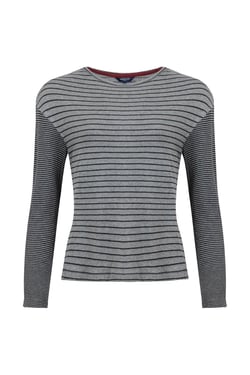 Weird Fish Calfee Striped Long Sleeve T-Shirt Grey Size 22