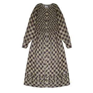 Damson Madder Posey Cardi Midi Dress Sheer Butter Gingham
