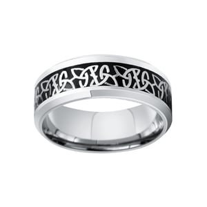 Jeulia Celtic Knot Titanium Steel Men's Band