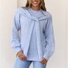 Shoulder Tie Sweater Blue