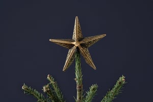 nkuku Bishakha Star Tree Topper | Christmas Decorations | One Size | Brass