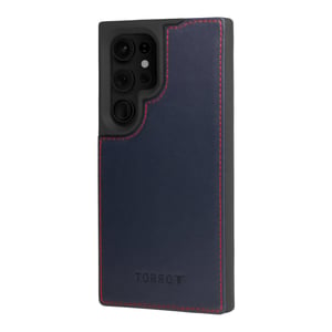 Galaxy S24 Ultra Leather Bumper Case - Navy Blue