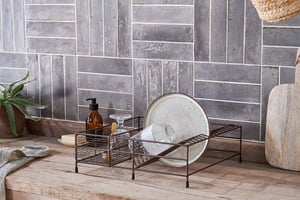 nkuku Inkollu Low Dish Rack | Kitchen Storage & Utility | One Size | Aged Brass