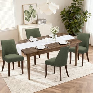 COLAMY KAVA Modern Casual Dining Chair - Green / Set of 4