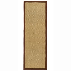 Sisal Natural with Dark Brown Border Runner - 67x200cm