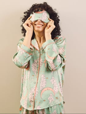 Satin Eyemask Sage Pink Moon - ONE SIZE / Sage