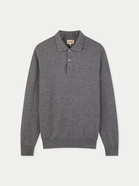 Timeless Cashmere Polo Sweater - 2XL / dim gray / MK0318-1300