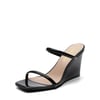 DREAM PAIRS Square Toe Double Wedge Sandals