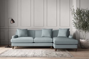 nkuku Deni Large Right Hand Chaise Sofa | Make To Order | Recycled Cotton Horizon | No Colour