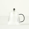 Blaze Ribbed Clear Glass Teapot