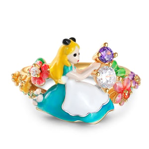 Jeulia "Wonderland" Cartoon Girl Enamel Sterling Silver Ring