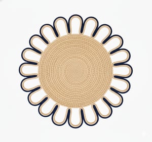 Florentina Handwoven Iraca Palm Placemat - Navy