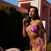 Neon Wave Swim Top Purple