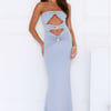 Starry Splash Halter Maxi Dress Slate