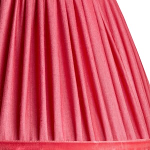 20cm scalloped shade in Ruby silk with velvet tape