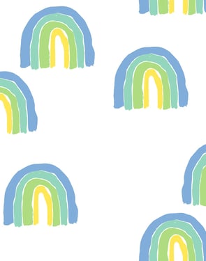 Rainbows' Wallpaper by Tea Collection - Green - Traditional / 27 in. x 27 ft.