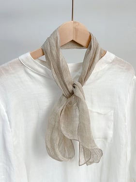 100% Linen Hand-Tie-Dyed Scarf - Dewy Sand / One Size