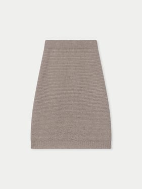Organic Color Cashmere Sheath Skirt - L / fog / WK1029-1000/0000