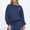 BASE Round Neck Emblem Sweatshirt Navy