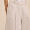 Cream Bermuda Linen-Blend Tailored Shorts