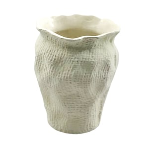 Off-White Aluminum Vase - 7"