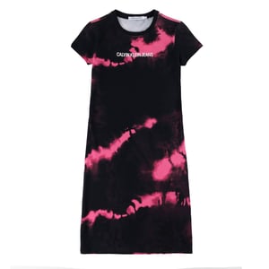 Calvin Klein Womens Acid Wash Dress Purple / Black