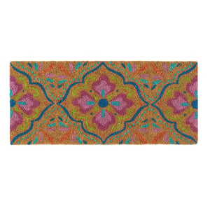 Coir Insert Bright Tile Mat Doormat - 23x53cm