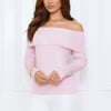 Dreamwave Off Shoulder Knit Top Pink